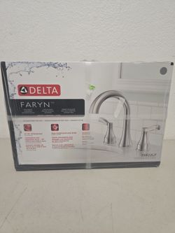 50% OFF - Delta Faryn 8" Widespread Double-Handle Bathroom Faucet Polished Chrome