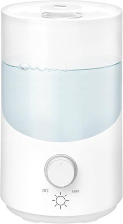 Cool Mist Humidifier for Bedroom, 3L Top Fill Ultrasonic Air Humidifier with Adjustable Knob Control, Quiet Operation, Auto Shut-Off, BPA-Free for Hom
