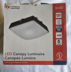 New Lithonia LED Canopy Ceiling Light Jbox Mount