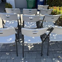 WHITE PLASTIC SEAT - SET OF 10