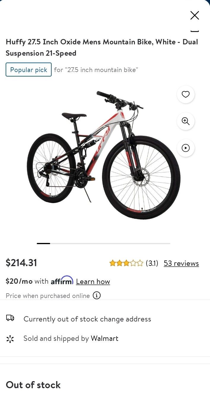 Huffy mountain on sale bike dual suspension