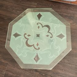 Ornate Glass End Table