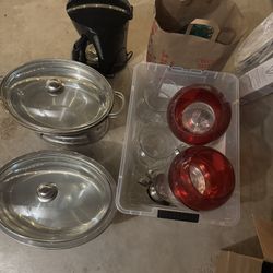 Shaving Dishes Coffee Maker And  Glass Es