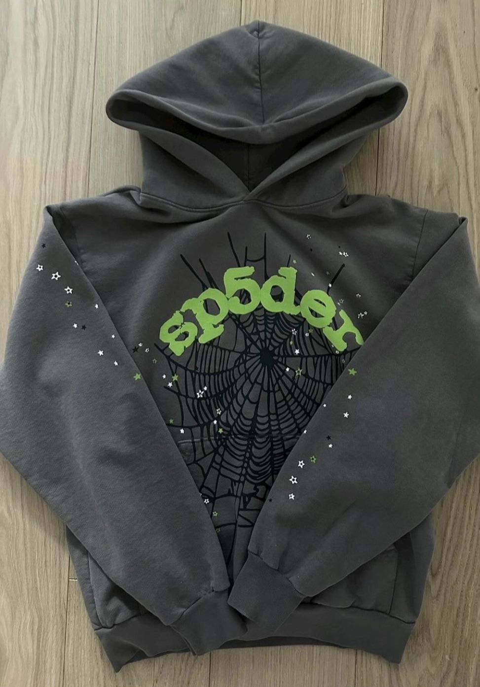 Spider Worldwide grey and green hoodie 