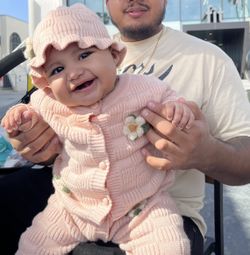 Pink Knit Baby Inside With Beanie