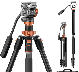 Camera Tripod - K&F Concept Video Tripod w/ FH-03 Fluid Head & Quick Release