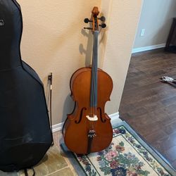 Cello With Case And Bow , 4/4 Size