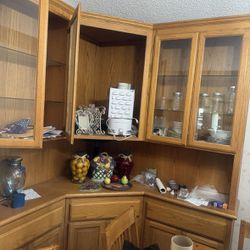 Large Oak Corner Cabinet 