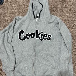 grey cookies zip up