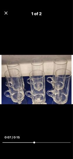 Hot beverage glass mugs. (6)