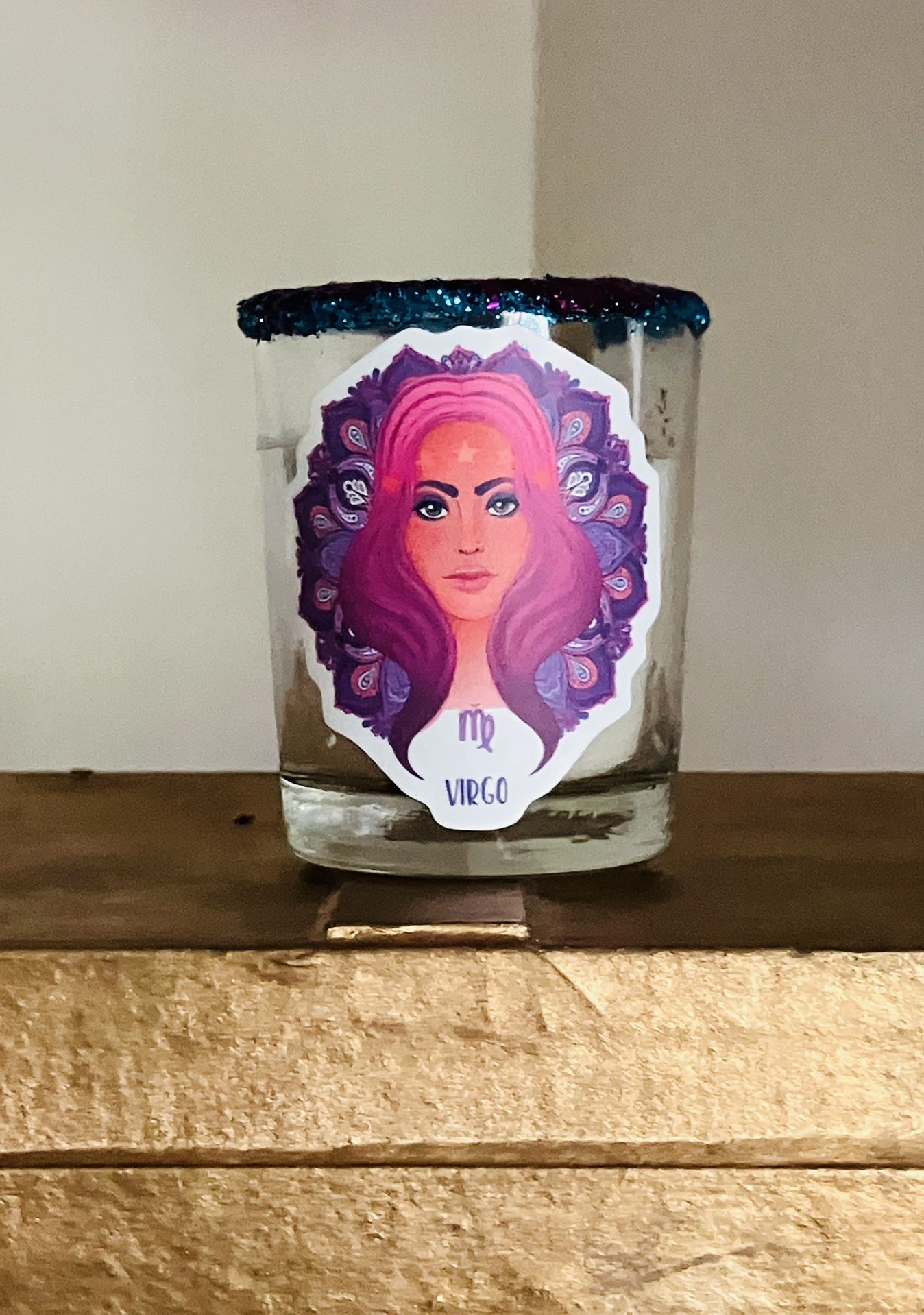 Virgo ♍️ Crystal Filled Zodiac Candle Qty 1 