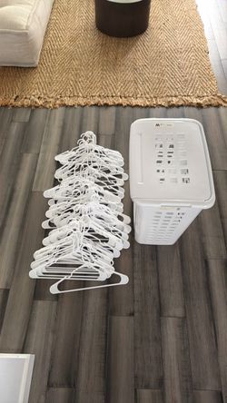 Laundry basket and hangers