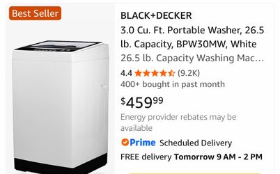 BLACK+DECKER Portable Washer BPW30MW White