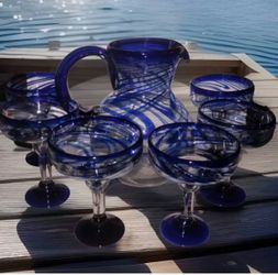7 piece glass margarita set