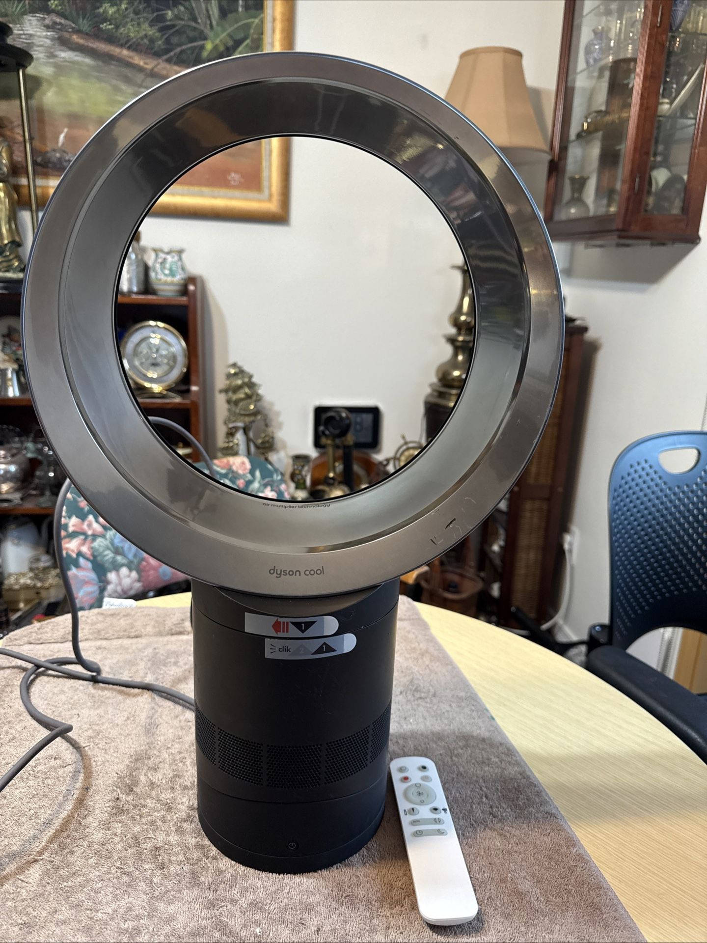 Dyson Cool Air Multiplier AM06 Table Fan, 10 Inches - Black/Iron With Remote