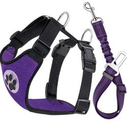 Lukovee Dog Safety Vest Harness With Seatbelt