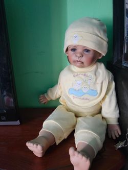 Reborn Baby Doll in Yellow Outfit