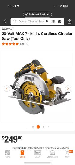 Dewalt 20v XR Brushless 7 1/4 Circular Saw