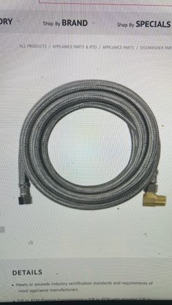 Certified Appliance Accessories DW60SSBL Braided Stainless Steel Dishwasher Connector with Elbow, 10ft