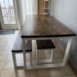 Farm house table and benches