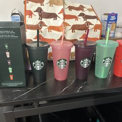 Starbucks Glittered Vibrant Cups.