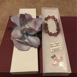 “BEAUTIFUL “ Amethyst Crystal Stone Bracelet & Crystal Angel Gift Box Set 