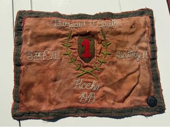World War I US Army first infantry division fifth field artillery 1919 occupation souvenir banner
