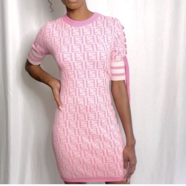 Fendi - Pink Cotton Jersey Baby Dress | Childrensalon