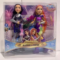 RARE DC Super Hero Girls 12” BLACKFIRE & STARFIRE Figure Doll Mint In Box