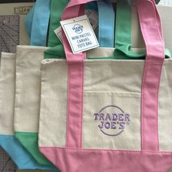 Trader Joes Mini Canvas Tote Bags 