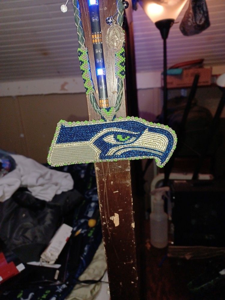 Beaded Seahawks Medallion
