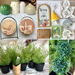 Brand New Mixed Home Decor (Fake Plants, Candle Holder, Wax Warmer, Etc).