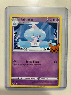 Hattrem Pokémon card in sleeve.