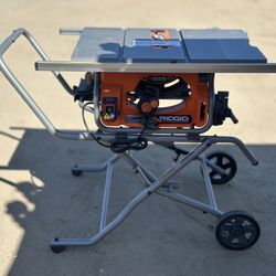 RIDGID 15 Amp 10 in. Portable Corded Pro Jobsite Table Saw with Stand