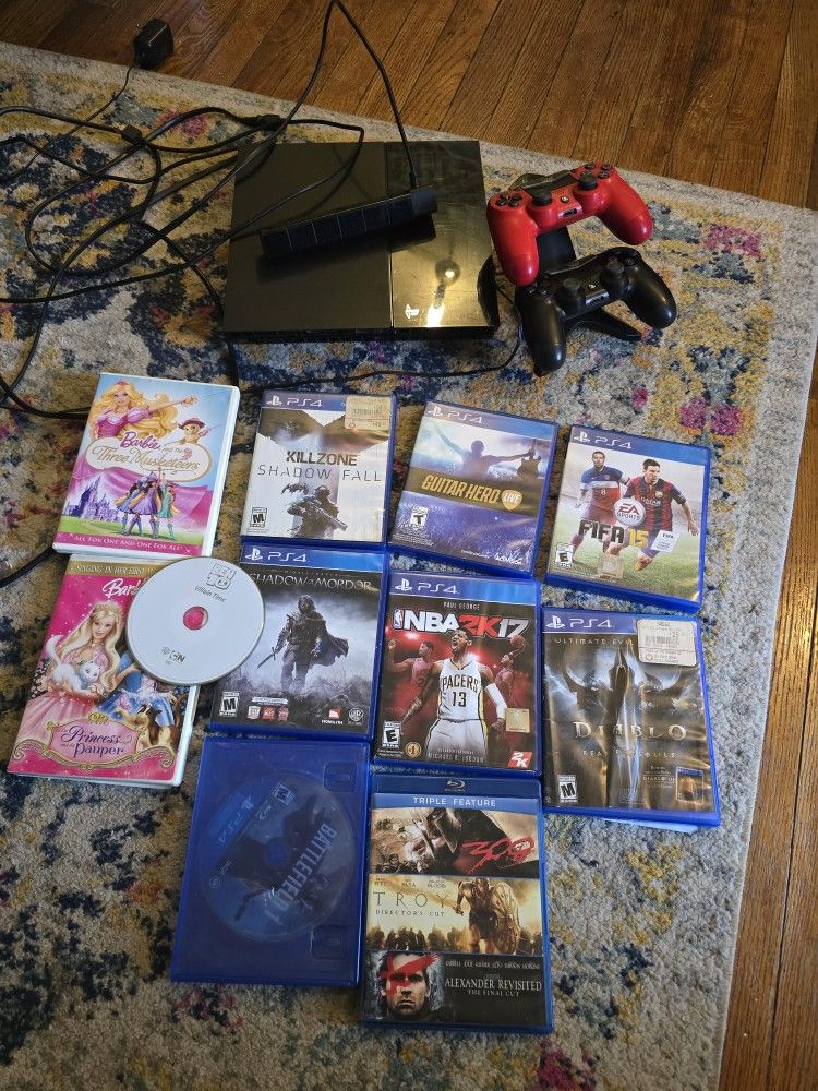 PS4, Camera, Games, DVDS, HDMI, Joysticks, Charger