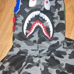Bape hoodie grey 