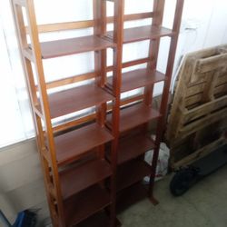 2 Brown Shelves