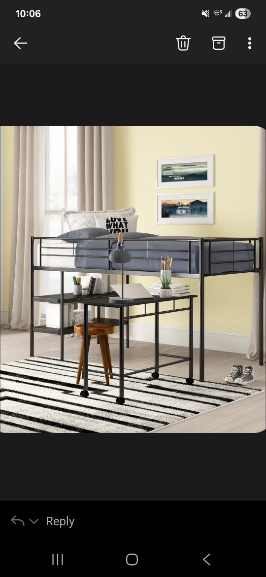 Nanafalia Platform Loft Bed with Shelves 