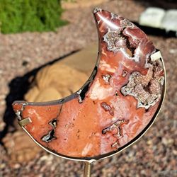 🌜Crystals | Carnelian Druzy Moon🌛