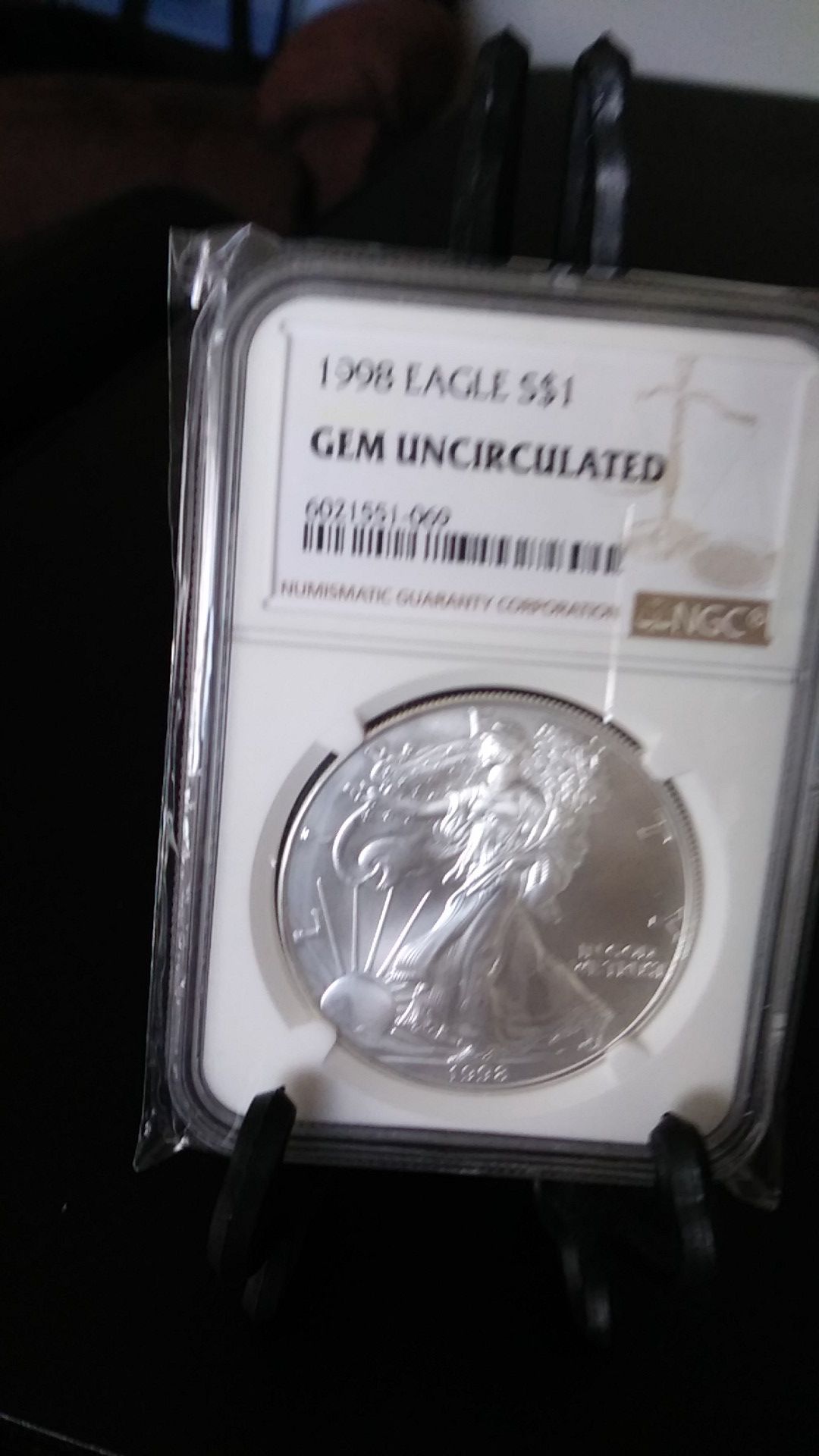 1998 NGC CERTIFIED SILVER AMERICAN EAGLE