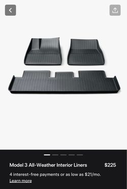 Tesla Model 3 All-Weather Interior Liners – Brand New, Never Used