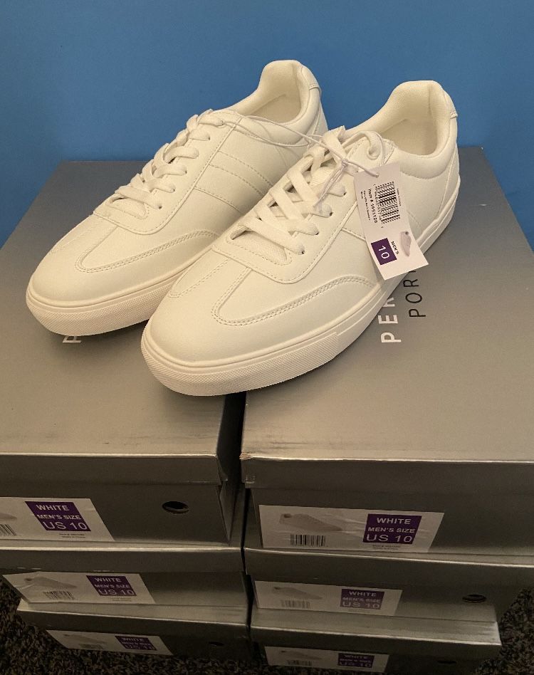 NEW Perry Ellis White Casual Sneakers โ Size 10 ๐ฅ