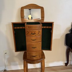 NEW Wood Jewelry Cabinet