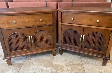 Dark Walnut 27 inch Nightstands with Built in Power