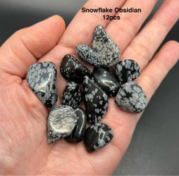 Snowflake Obsidian Genuine Stones 12pcs 46.1g Total