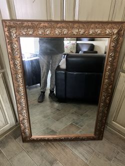 Stunning antique GOLD/silver Leaf Beveled