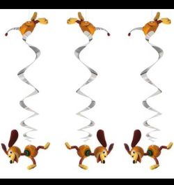Toy Story Slinky Dog Hanging Swirl Decorations - 26", Silver, 3 Pcs