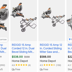 Ridgid 15amp 12" dual bevel compound sliding miter saw