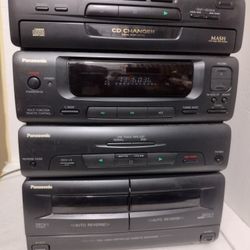 Vintage Panasonic SA-CH52 AM/FM, CD, Dual Cassette Stereo Receiver Working As-Is 