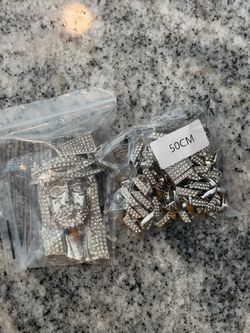 Iced Out Jesus Piece Pendant and Chain Set